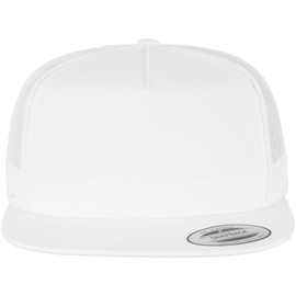 Flexfit Classic Mesh Cap 5-Panel Snapback Cap, wht, Free Size