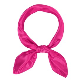 American Trends Women Silk Feeling Scarf Satin Head Scarves Vintage Square Satin Scarf Wrap Neck Scarf Lightweight Silk Like Bandana Rose Red