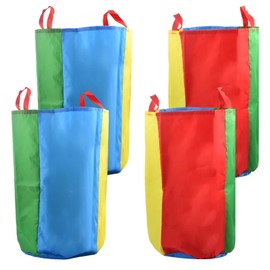 Daelesr Pack of 4 Sack Bouncing Bags, Outdoor Games Garden Games, Bags Egg Running, Sack Bouncing Stable, Potato Racing Bags, Foldable, Children's Birthday Party Games for Birthday, Family Party (S)