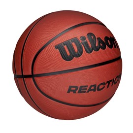 Wilson Reaction Basketball, Made From Durable Rubber For All-Surface Performance, Experience Enhanced Grip & Control, Colour: Brown, Size: 5