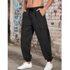 YYA Men's Streetwear Cargo Pants with Flap Pockets & Drawstring