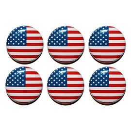 US American Flag Fridge Magnets Clean or Vintage (25mm) - Made in UK - by Button Zombie (6, Clean)