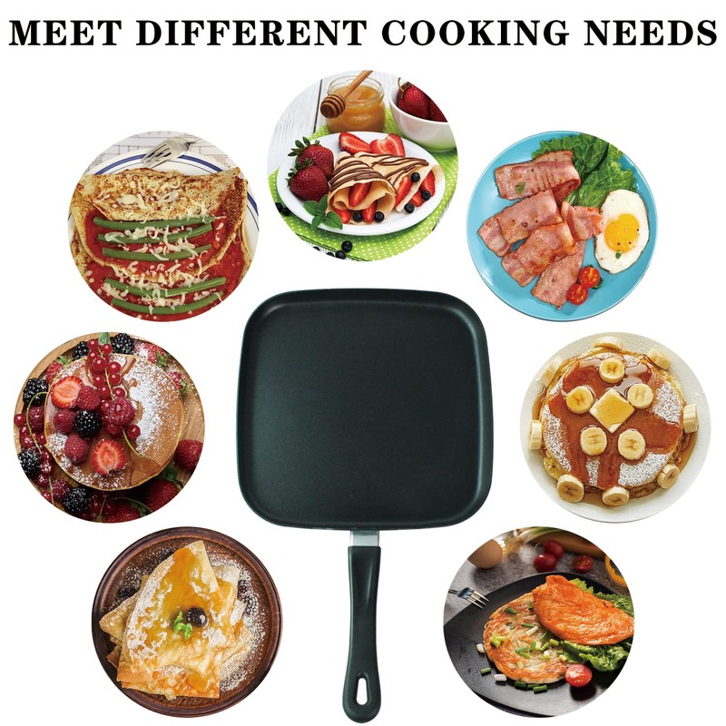 LECOOKING 10 Inch Square Griddle Pan, Nonstick Grill Pan for