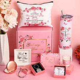 Remuuly Christmas Christian Gifts for Women, Inspirational Religious Gifts for Woman, Fall Thaksgiving Birthday Gifts Basket Set(Floral)