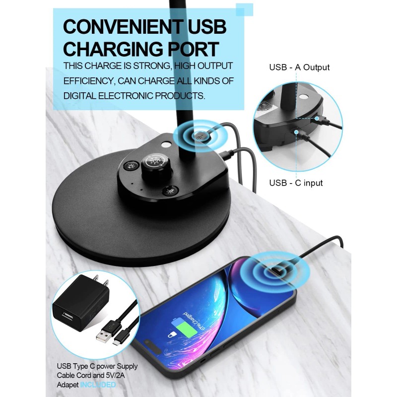 BOHON Intelligent Eye Caring Desk Lamp With Usb Charging 56