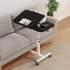 Tilting Overbed Table with Wheels, Height Adjustable Bedside Desk (23.6"