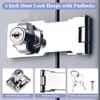 Snillok Keyed Hasp Lock Hasp and Staple with Padlock, 4
