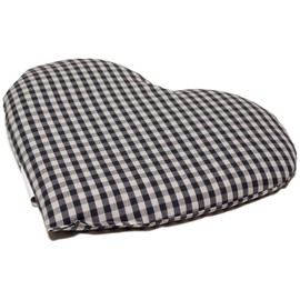 Rapeseed Cushion Heart Approx. 30 x 25 cm – Organic Fabric Blue/White – Heat Cushion – Grain Cushion – A Charming Gift