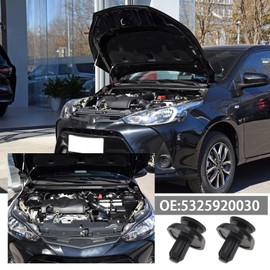 ECSiNG 50PCS Car Engine Radiator Retainer Clips 5325920030 Compatible with Avensis Plastic Rivets Auto Trim Clips Fixing Clip for 7mm Hole Black