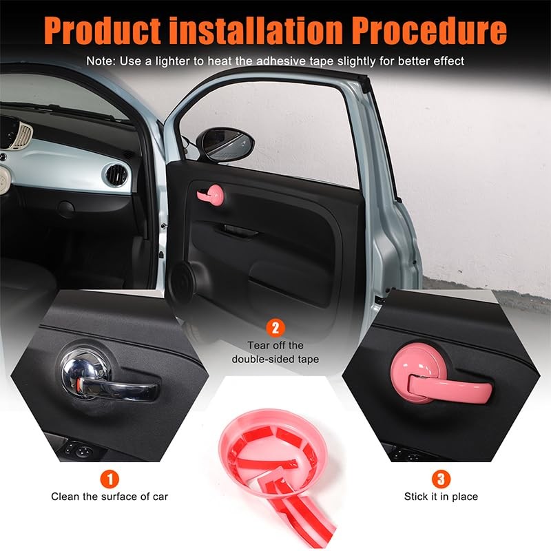 Suitable for Fiat 500 2010-2024 Car Inner Handle Panel Decorative