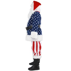 Wabolay Santa Claus Costume for Men Adults Deluxe Professional Santa Suit 11pcs Red White Blue Christmas Clause Outfit Mens Cosplay Adult S