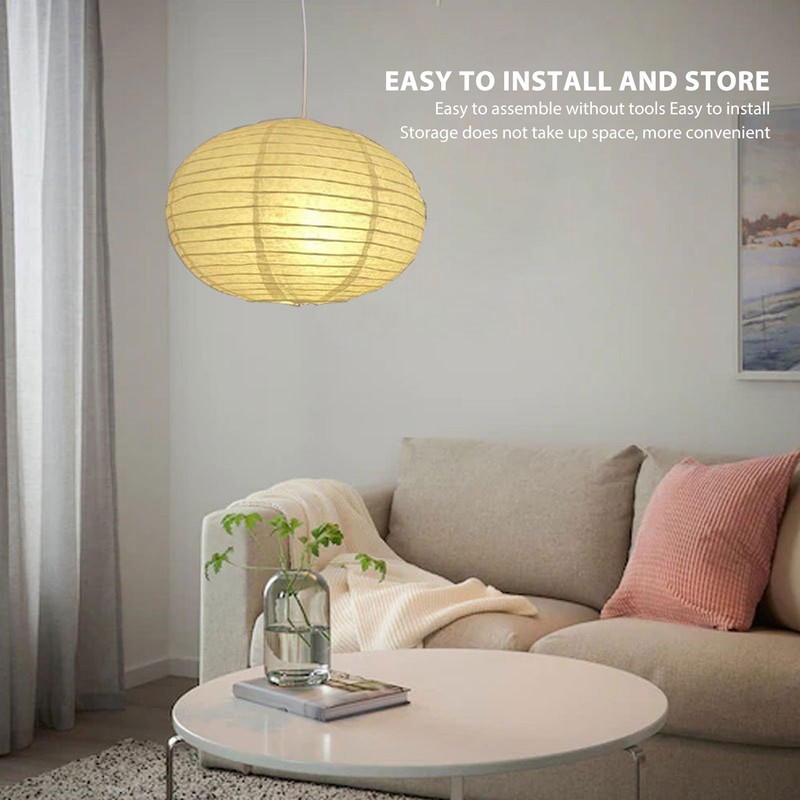 White Round Paper Lantern Light Decorative Soft Light Easy to