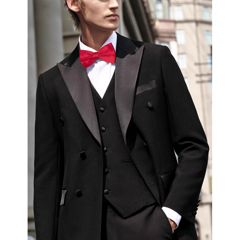 RBOCOTT Red Pre-tied Bow Tie Adjustable Bowtie for Men(21)