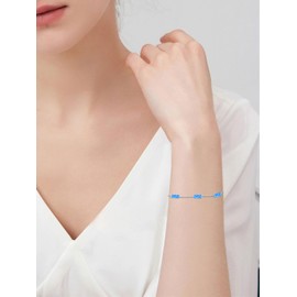 WINNICACA 925 Sterling Silver Blue Opal Bracelet for Women and Girls Christmas Birthday Anniversary Jewellery Gifts for Her Wife Mom Sister Daughter (Blue Opal)