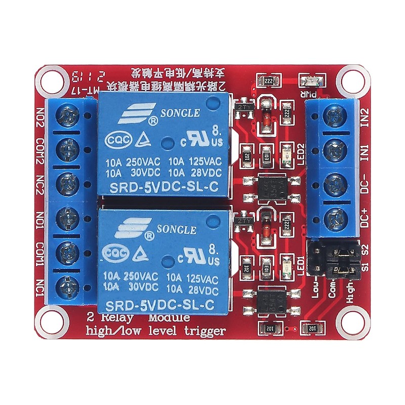 AEDIKO 4pcs DC 5V Relay Module 2 Channel Relay Board