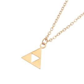 Antique Gold Plated Metal Leather Chain Zelda Pendant Necklace (gold small)