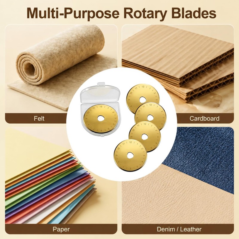 5PCS Rotary Cutter Blades 45mm Replacement Fabric Cutter Wheel