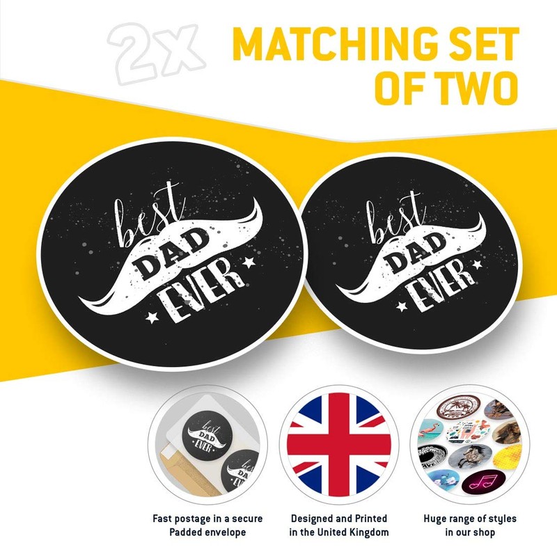 2 x 7.5cm Vinyl Stickers - Best Dad Ever Father's