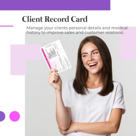Eyelash Extension Client Record Card - Treatment Consultation Form for Mobile Therapists & Salons A6 Pack of 50 - Landscape