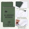 ROOMHUAWAY Pack of 4 Green Waterproof Notebook, Small Portable Pad