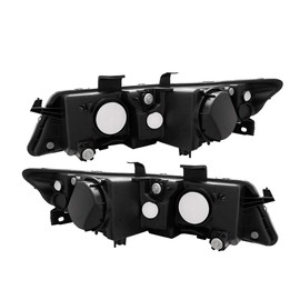 TRIL GEAR Pair of Headlights Assembly AC2518106 AC2519106 LH+RH Replacement for 2004-2008 TSX Black Housing Clear Lens Halogen