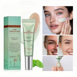 CC Red Correct with Centella Asiatica, Anti-Redness Face Lightweight Tinted Moisturiser & Covering Corrector Invisible Pores Face Concealer, Refine Skin Texture, Conceals Pores, SPF 25, 15ml