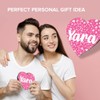 1 x Heart Coaster - Name Yara Pink Hearts Love