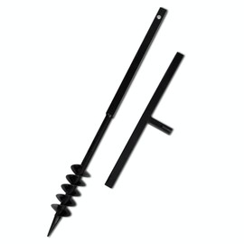 SKM Ground Drill with Handle Auger Bit 80 mm Double Spirals Steel Black (Weight-5KG)