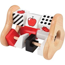 Constructive Playthings 5 1/2" H. x 6 1/2" W. x 5" D. Solid Rubber Wood Click Clack Busy Box Appropriate for All Ages