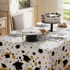 XCHI Congrats Grad Graduation Cap Dots Tablecloth Rectangle Washable Table