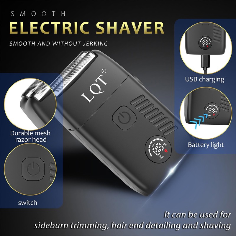 Electric Foil Shaver for Men 3-Piece Grooming Kit with Floating