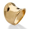 PalmBeach Yellow Gold-Plated Hammered Concave Cigar Ring (5.5mm) Sizes 5-10