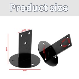 Handrail Holder Brackets for Handrail, Handrail Bracket, Wall Mount Accessories, Stair Railing Handrail for Wooden Handrail, Indoor Railing, Wall Hanger and Outdoor Handrails, Black, Pack of 2