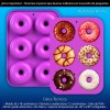 Mercader Digital 10 Moldes Silicón Donas Antiadherente Horno Rosquilla Dona