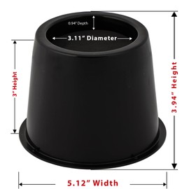 Utopia Bedding Bed Risers 3 Inch - 8 Pack - Round Furniture Risers with Top Anti-Slip Foam with Metal Plate & Bottom Rubber Pads - Bed Risers Heavy Duty for Sofa, Couch & Chair Lifts (Black)