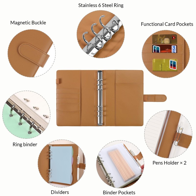 SKYDYE A5 Ring Binder, A5 Ring Binder Notebook, 135 Sheets