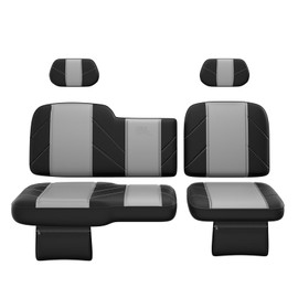 KEMIMOTO UTV Leather Seat Covers w/Pocket Soft Cushion Compatible with Polaris Ranger XP 1000/Crew 2017-2021, Ranger 1000/Crew 2020-2024 Stylish 60/40 Split Bench Seat Cover Waterproof Accessories