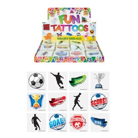 Henbrandt 120 x Mini Football Temporary Tattoos for Children 12pc Packs Kids Party Bag Favours Loot Bag Fillers Lucky Dip Soccer Football World Cup Favours for Boys and Girls