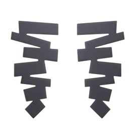 Irregular Earrings Geometric Shaped Retro Exaggerated Earrings For Women Gold Stainless Steel Statement Drop Earrings Jewelry (black)