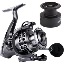 Fishing Reel 13+1BB Light Weight Ultra Smooth Aluminum Spinning Fishing Reel with Free Spare Graphite Spool - Color: XY4000