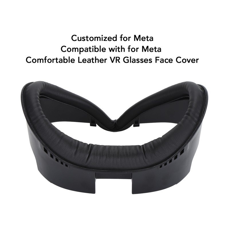 VR Face Pad Black Raised PU Leather Sweat Proof Light