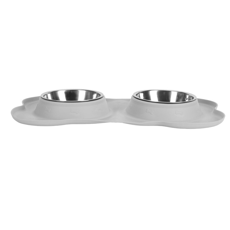 Double Pet Bowls Rustproof Stainless Steel Dog Water Food Bowls