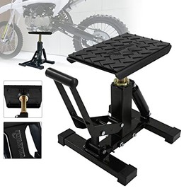 POLARBEAR Dirt Bike Stand Adjustable Jack Stand 1000Lbs Capacity Engine Stand Vertical Rise Easy Operated with DIY Stickers Lightweight(Black)