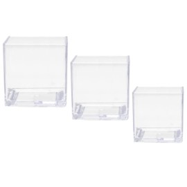 Royal Imports Floreros de acrílico con forma cúbica - Centro de mesa decorativo para el hogar o para bodas - Plástico irrompible, 1 juego de 3 tamaños: 10 cm, 13 cm, 15 cm - Transparente