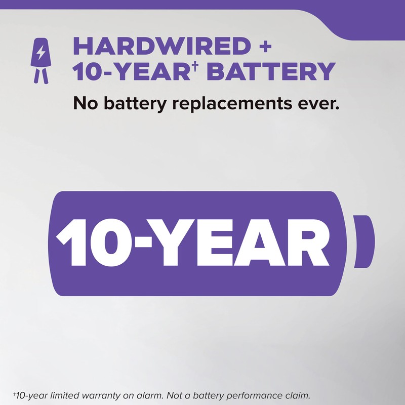 Kidde Hardwired Smoke & Carbon Monoxide Detector, 10-Year Battery Backup,