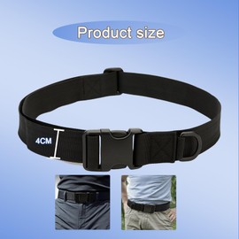 Fodlon Tactical Belt, 4 cm Wide, Men's Belt Adjustable 70-120 cm Long, Nylon Fabric Belt with Quick Release, Work Belt Men, Hiking Belt for Men and Women, black