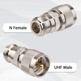MOOKEERF 2 PCS N Female to PL259 UHF Male Plug RF Coaxial Connector Adapter for WiFi Antenna Extension Cable