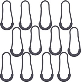 GEJ-Tech Zipper Tabs Zipper Pulls, Black, Gray, Easy Grip, Easy Installation, Set of 12 (Black 12 Pieces)