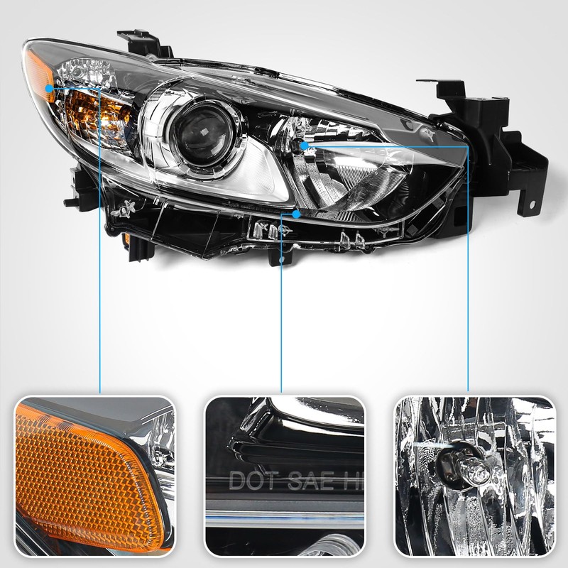 Huray Halogen Headlight Assembly for Mazda 6 2014 2015 2016