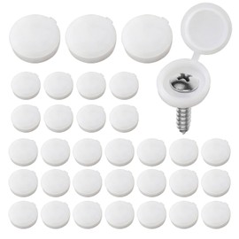 150 PCS White Screw Caps Plastic Hinged Screw Cover Caps, Snap Washer Covers Flip Tops, Screws Protection